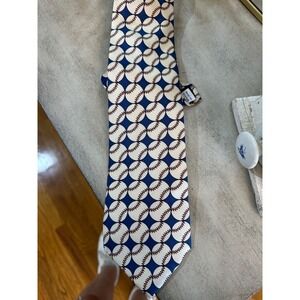 SMITHSONIAN INSTITUTION Design Men's‎ Tie Necktie 100% Silk BASEBALL SPORT USA